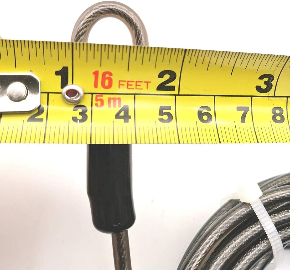 4mm Thick(5/32') 7FT Security Braided Coated Steel Cable Lock with Double Loop