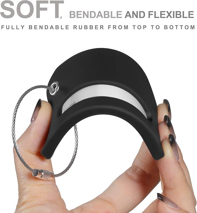 8 Pcs Luggage Tags for Suitcases, 26 Initial Letter Travel Luggage Baggage Identification Labels ID Tags Fully Bendable Tags with Stainless Steel Loop (Letter R, Black)