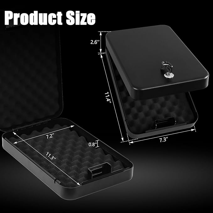 Dalmbox Gun Safe for Pistols Small Handgun Lock Box with Combination Lock Portable Travel Pistol Safe for Car, Home, Travel