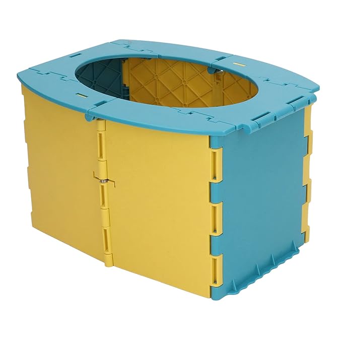 Portable Lightweight Foldable Toddler Potty Baby Toilet Camping Travel (Blue Yellow)