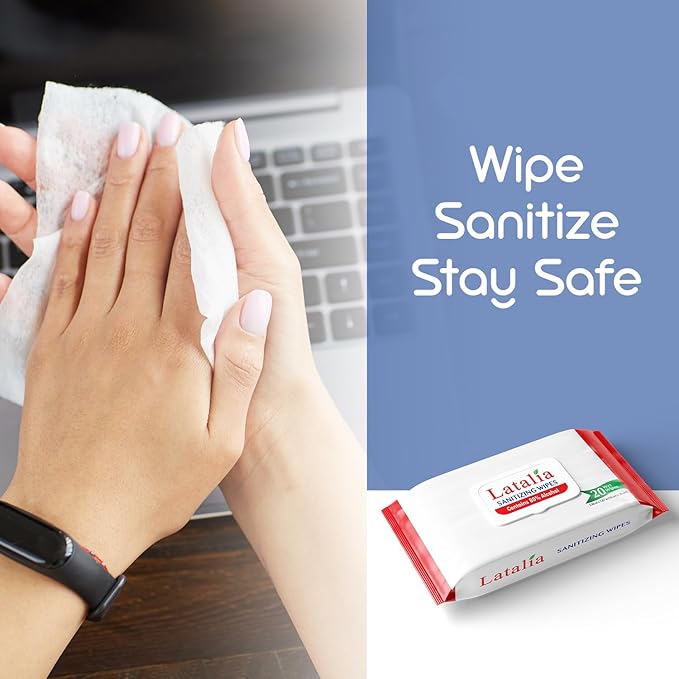 Hand Wipes | 80% Alcohol Hand Sanitizer Wipes for Hands & Face Moisturizing, Gentle, Convenient and Fragrance Free (Pack of 4, 20 Counts)