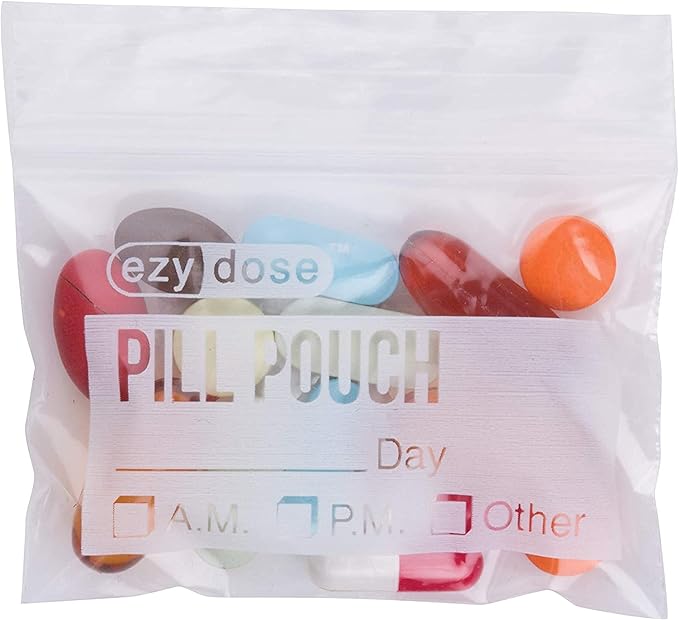 Ezy Dose Pill Packs | Pill and Vitamin Organizer Pouches | 100 Count | Disposable (Pack of 2)