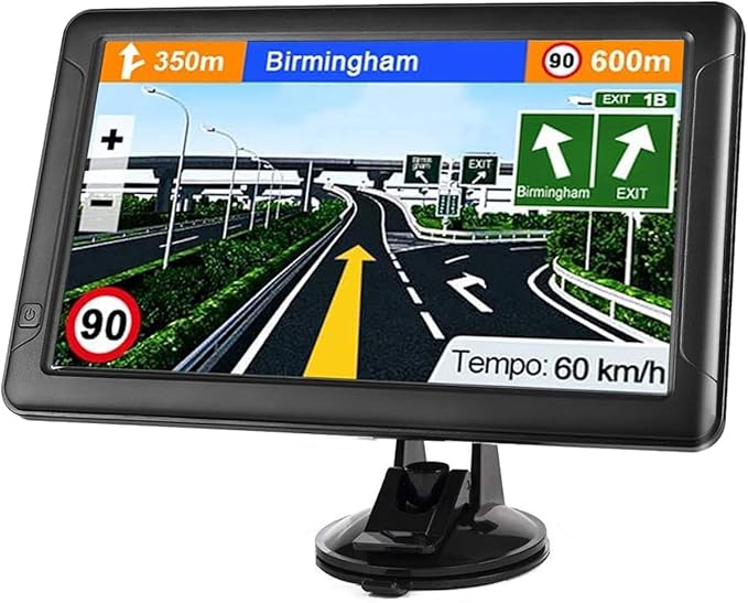 GPS Navigation for Car （9 Inch） Slimline Touch Screen Real Voice Direction ，USA Edition 2025 (Free Lifetime Updates) Turn-by-Turn Voice and Lane Guidance, Speed and Red Light Warning (American Brand)
