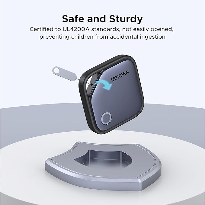 UGREEN 2Pack FineTrack Smart Finder Compatible with Apple Find My (iOS Only) 2-Year Replaceable Battery Bluetooth Tracker Tags, Item Finder Smart Tag for Key Luggage Passport