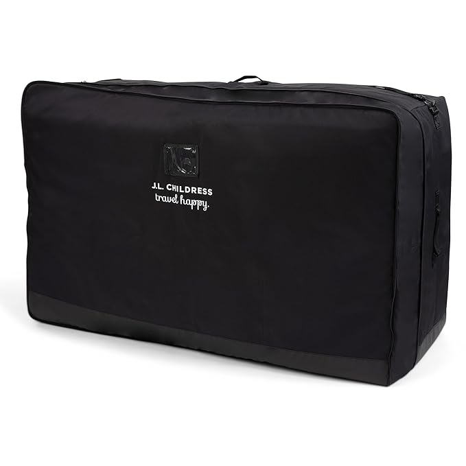 J.L. Childress Universal Stroller Travel Bag for Airplane - Fits Most Baby Strollers, Flying Essentials, Airport Accessories for Gate or Luggage Check, AirTag Compatible - X-Large PLUS, Padded