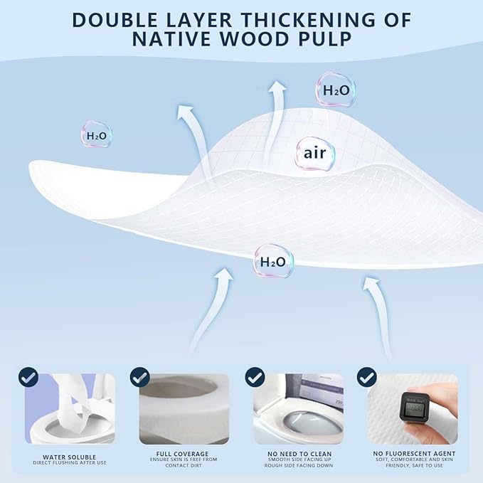 4 Pack (1000 Pieces) Disposable Toilet Seat Covers Flushable Paper Toilet Seat Cover for Bathroom, Hotels, Travel, Kids or Adults