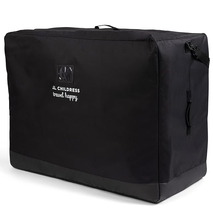J.L. Childress Universal Stroller Travel Bag for Airplane - Fits Most Baby Strollers, Flying Essentials, Airport Accessories for Gate or Luggage Check, ID Card, AirTag Compatible - Large, Padded