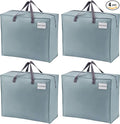 VENO 4 Pack Heavy Duty Moving Bags, Storage Bags, Packing Supplies, Top Zipper, Storage Totes for Camping, Clothes, Bedding, Comforters, Pillows (22 Gallon Light Blue, 4 Pack)