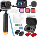 Compatible for Go Pro Hero 13 12 11 10 9 Black Waterproof Housing Case 60M/196FT Protective Underwater Diving Case Shell with Cameras Handle Mount Accessories Kit