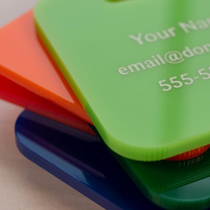 Custom Luggage Tags (3 or 6 Pack) - Personalized Unique Suitcase & Backpack Travel, Durable, Waterproof & Heavy Duty (Hot Pink)