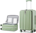 Hanke 26 Inch Large checked Luggage PC Hard Shell luggage Top Opening Aluminum Frame Travel Luggage Suitcases with Wheels for Woman Men.(Bamboo Green)