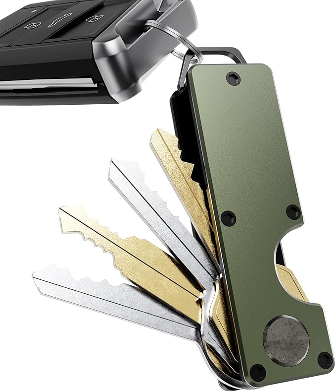 Key Organizer Compact Key Holder Metal Key Chain Minimalist key case key holder for keychain Secures 1-5 Keys