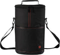 ALLCAMP 2 Bottle Wine Tote Carrier - Insulated Portable Padded Canvas Wine Bag for Travel, BYOB Restaurant, Wine Tasting, Party, Great Christmas Day Gift for Wine Lover，Black