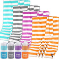 Sfee 2 in 1 Microfiber Beach Towel, Quick Dry Towel Camping Travel Towel Super Absorbent Compact Lightweight Sports Gym Towel Set for Beach, Gym, Hiking, Pool, Backpacking, Bath, Yoga