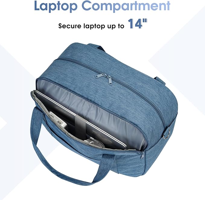 Narwey 18" Carry on Bag with Laptop Compartment 14 Inch Travel Duffel Bag for Spirit Airlines Personal Item Bag Overnight Weekender Bag with Wet Pocket for Women and Men (Navy Blue)