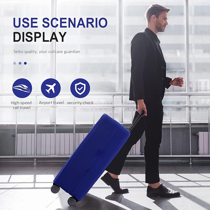 Travel Luggage Cover - Scratch-Resistant Fit 19-31 Inch, Blue, M(24-25 inch)