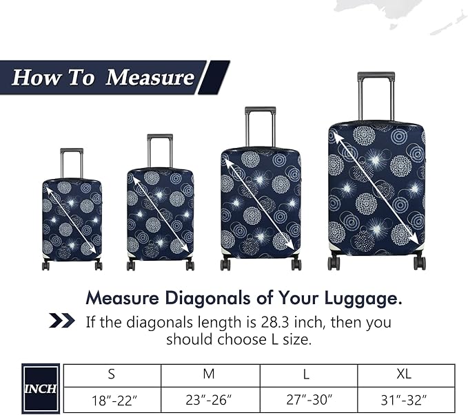 HYPER VENTURE Washable Luggage Cover - Fashion Suitcase Protector Fits 27-30 Inch Luggage (Sparkler, L)