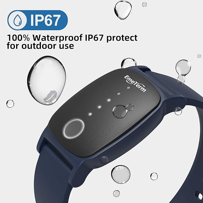 EmeTerm Explore FDA-Cleared Anti-Nausea Wristband IP67 Waterproof Morning Motion Travel Sickness Vomit Relief Rechargeable No Gel Drug Free Without Side Effects (2 Pack)