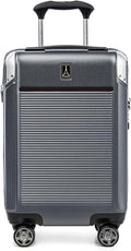 Travelpro Platinum Elite Hardside Expandable Carry on Luggage, 8 Wheel Spinner, TSA Lock, Hard Shell Polycarbonate Suitcase, Vintage Grey, Compact Carry on 20-Inch