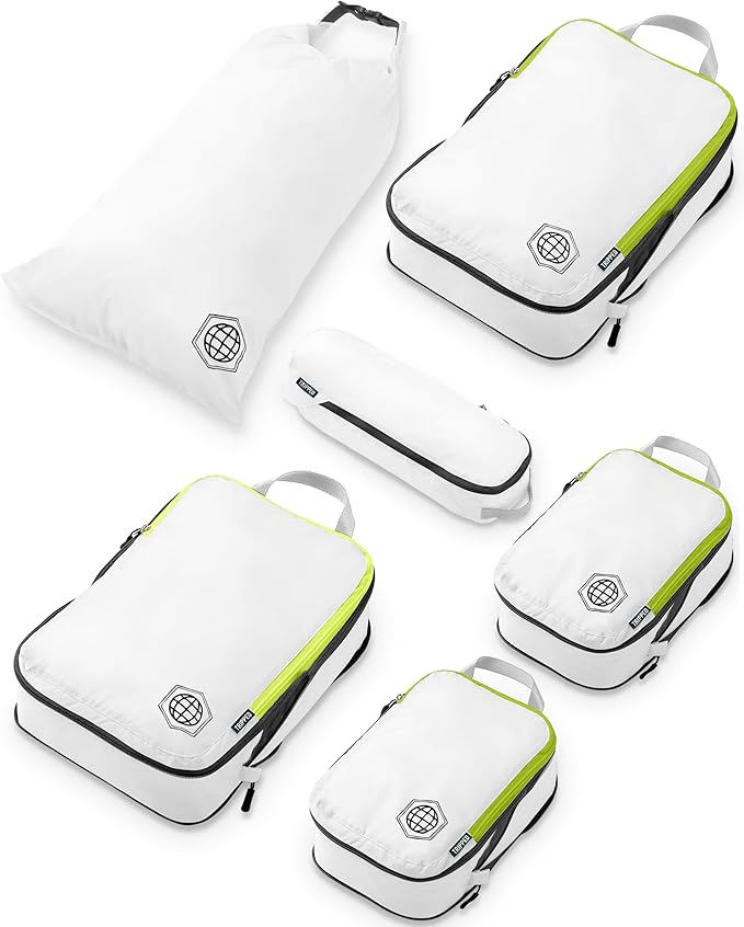 Compression Packing Cubes Set for Travel - Lightweight, Durable Clothes Organizer for Carry-On Luggage and Suitcases by TRIPPED Travel Gear