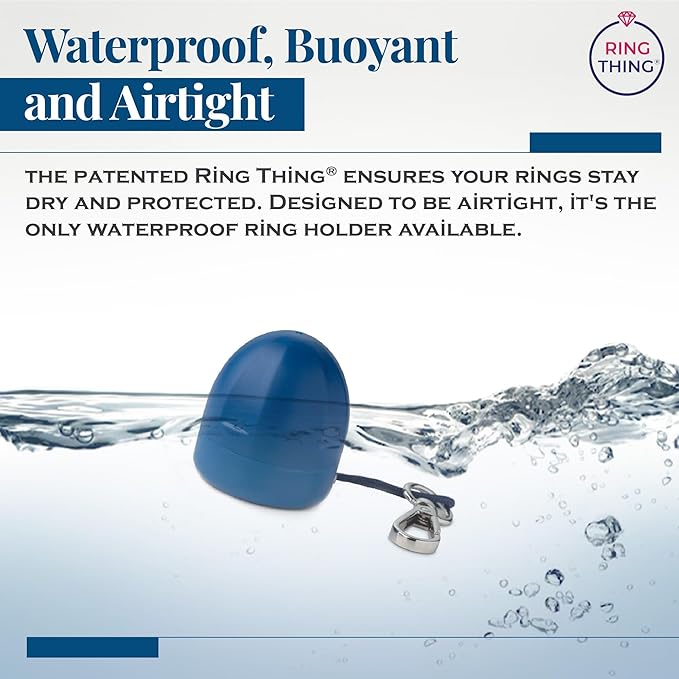 RING THING - Ring Holder Keychain, Jewelry Organizer and Storage, Portable Waterproof Ring Holder, Pill Box Keychain Container, Gym Accessory, and Travel Ring Case (Royal Blue)