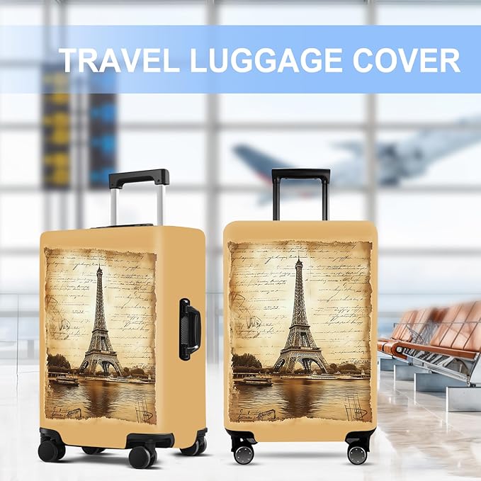 Luggage Cover Washable Suitcase Protector Anti-scratch Suitcase cover Fits 20-34 Inch Luggage (Tower-3, XL(32-34inch suitcase))