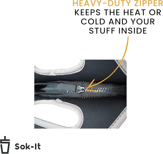 Sok It LunchTote Zippered Bag Insulated Neoprene Caddy (Gingham Flowers, X-Large 6.5 Quart Lunch Tote)
