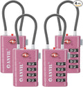 ANVIL 4 Digit Luggage Locks, TSA Locks for Luggage, Advanced TSA008 core, Alert Indicator for Your Travel Lock, Suitcase Lock. (4, Rose Purple)