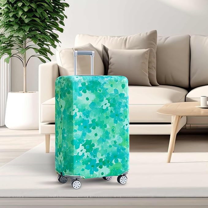 Travelkin Luggage Covers For Suitcase Tsa Approved,Suitcase Cover Protector Fit 18-32 Inch Luggage (Blue Floral, S)