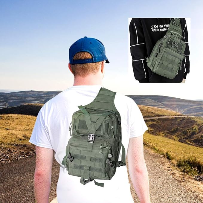 hopopower Tactical Sling Bag Pack Military Rover Shoulder Backpack EDC Assault Range Bag, Water-Resistant