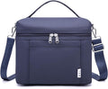 NOL Natural Organic Lifestyle Insulated Lunch Bags for Women Cooler Bag Lightweight Nylon Waterproof Lunch Box For Work (Navy blue, Medium(normal))