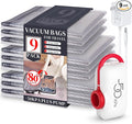 VMstr 9 Pack Vacuum Storage Bags for Travel, Carry-on Size Space Saver Bags for Luggage Clothes and Clothing Compression Packing, High Pressure Electric Pump(D/C Power)