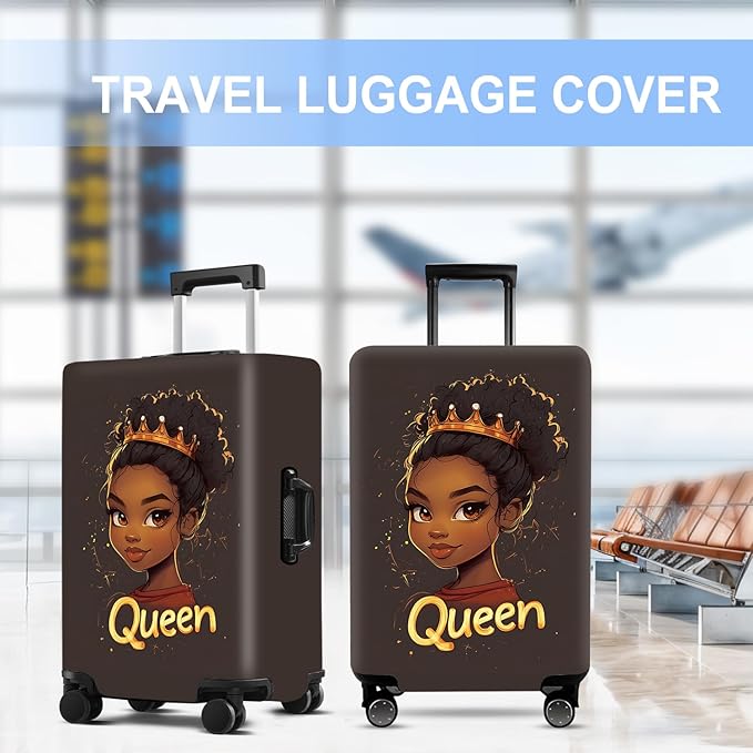 Luggage Cover Washable Suitcase Protector Anti-scratch Suitcase cover Fits 20-34 Inch Luggage (Girl-5, M(24-26inch suitcase))