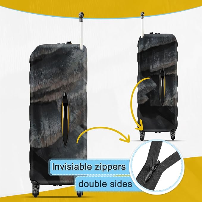 28 Inch PVC Luggage Protector Covers for TSA Approved Clear Suitcase Cover Protector Transparent Luggage Protective Cover Set (Painting, Suitable for 28"-29")