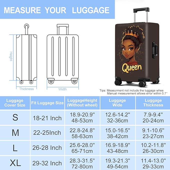 Luggage Cover Washable Suitcase Protector Anti-scratch Suitcase cover Fits 20-34 Inch Luggage (Girl-5, L(28-30inch suitcase))
