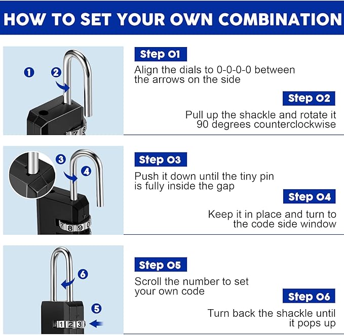 Chumia 32 Pack 3 Digit Combination Lock Small Combo Locks Waterproof Luggage Number Padlock for Backpack Suitcases Traveling Toolbox School Gym Employee Locker