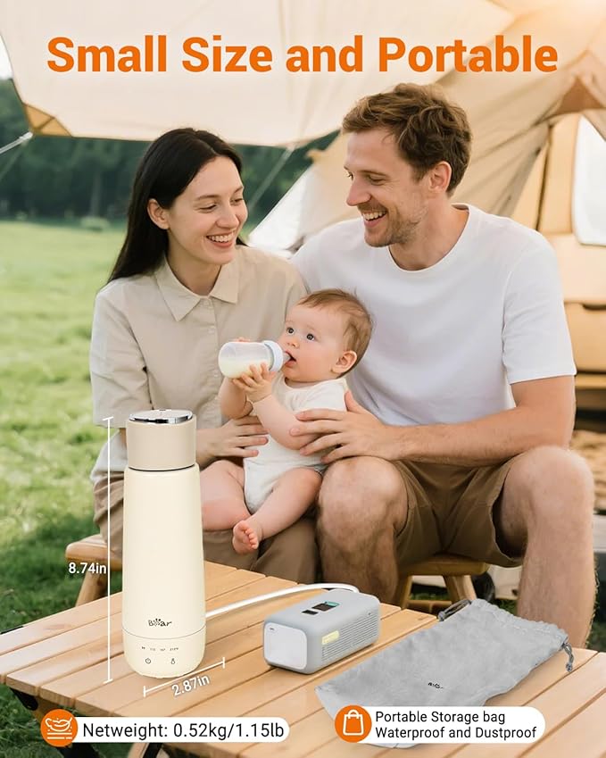 Bear Milk Warmer, Fast Water Warmer for Baby Formula with 10 Oz Large Capacity, Accurate 4 Temp Setting and Automaticlly Keep Warm, Portable Bottle Warmer(No Battery, 110V Only)
