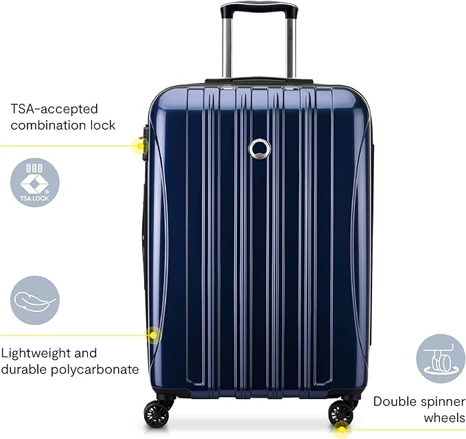 DELSEY PARIS Helium Aero Hardside Expandable Luggage with Spinner Wheels, Titanium, Checked-Large 28 Inch