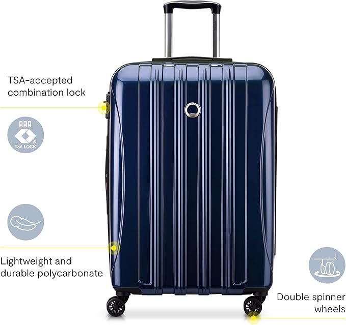 DELSEY PARIS Helium Aero Hardside Expandable Luggage with Spinner Wheels, Titanium, Carry-On 21 Inch