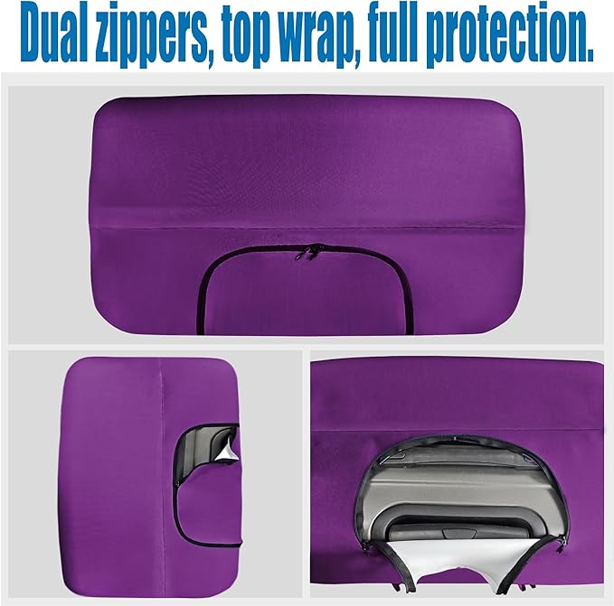 Travel Luggage Cover Thicker Spandex Suitcase Protector Elastic Washable Baggage Covers (S/M/L (for 19-28 inch luggage), Purple Eye)