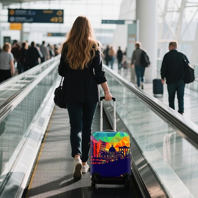 WUJIAONIAO Travel Luggage Cover Baggage Suitcase Cover Protector Skins 18-32 Inch (City, S (for 18-20 inch luggage))