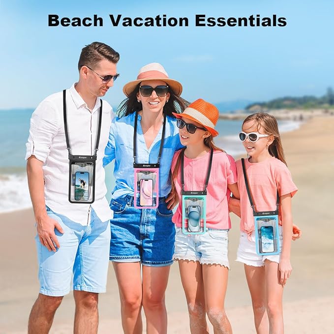 2 Pack Waterproof Phone Pouch - 10in Waterproof Phone Case with Lanyard, IPX8 Cellphone Dry Bag Beach Essentials for iPhone 16 15 14 Pro Max, Galaxy S25 S24 S23 Ultra, Cruise Ship Essentials