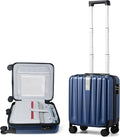 Hanke 16 inch Underseat Carry on Suitcases with Wheels,Lightweight Hard Shell Carry on Luggage with Wheels for Weekender, Small Suitcase,Travel Luggage Christmas Gifts for Birthday （Dark Blue）