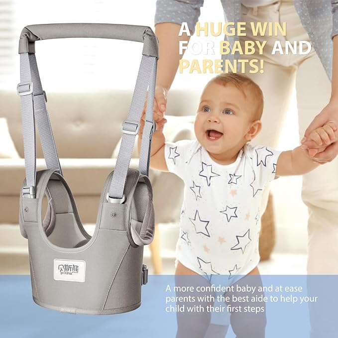 Baby Walking Harness-Handheld Assistant Belt- Toddler Infant Walking Aid for Trainer & Support 7-24 Month Old (all-season-Gray-1817)