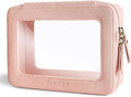 Aveniee Clear Makeup Bag Organizer,Large Travel Toiletry Bag for Women, Waterproof Cosmetic Pouch with Zippers,Car Organizers and Storage Case for Accessories,Pink