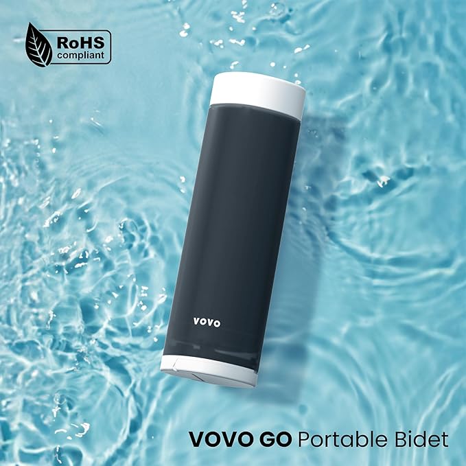 VOVO Go Portable Electric Bidet for Travel - 2 Adjustable Pressure Settings, Compact Handheld Bidet, Ideal for Personal Hygiene & Postpartum Care, Lightweight & Leak-Proof Design - 140ml, Black