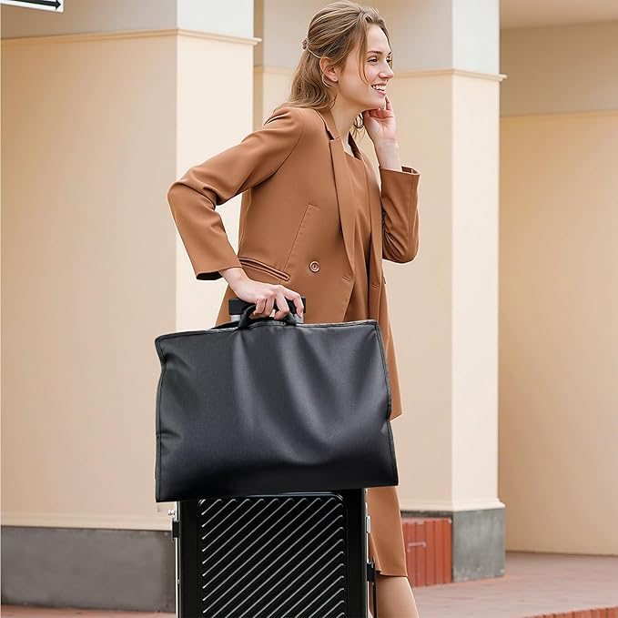 Garment Bag Travel Hanging Clothes: 43 Inch 2 Packs Fabric Breathable Foldable Zippered Pockets - Closet Storage Cover Packable - Men's Suit Shirts Uniform Jacket Jersey Tuxedo