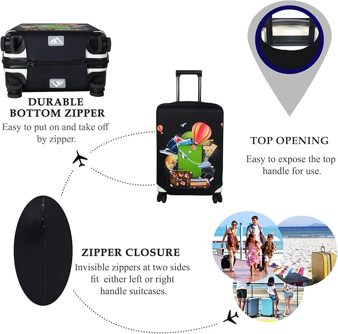 Explore Land Luggage Cover Suitcase Protector Fits 23-26 Inch Case (Travel, M)