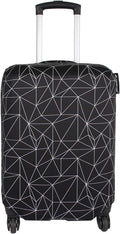 Explore Land Travel Luggage Cover Suitcase Protector Fits 18-22 Inch Case (Black Polygonal, S)
