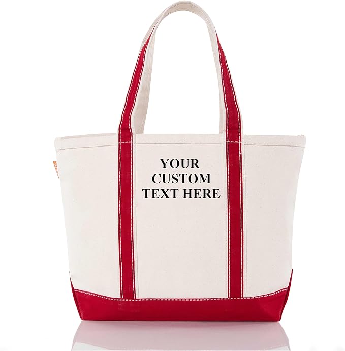CB STATION Medium Classic Canvas Tote Bag for Women, Top Zipper Closure, Outer Pocket, Daily Essentials, Groceries, Traveling